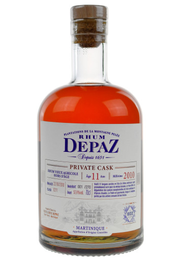 Depaz - Private Cask Millésime 2010 11 ans Edition Bar 1802