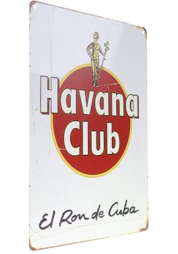 White Havana Club El Ron de Cuba metal plate