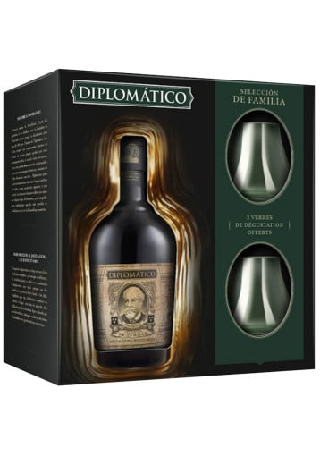 Coffret Diplomatico - Selección de Familia et ses verres de dégustation