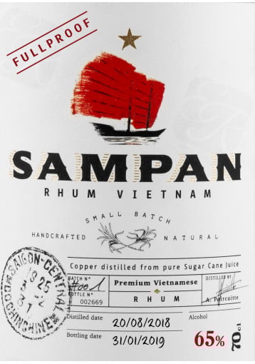 Sampan Rhum Blanc 65%